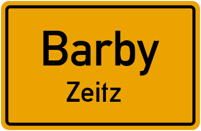 Ortsschild Barby Zeitz