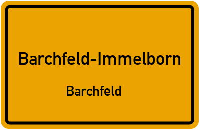 Ortsschild Barchfeld-Immelborn Barchfeld