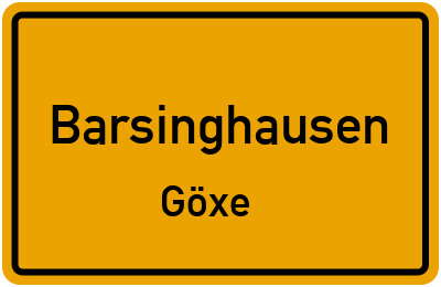 Straßenverzeichnis Barsinghausen Göxe