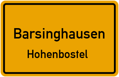 Straßenverzeichnis Barsinghausen Hohenbostel