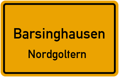 Ortsschild Barsinghausen Nordgoltern