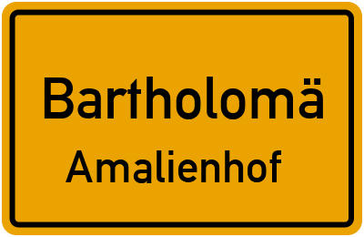 Straßenverzeichnis Bartholomä Amalienhof
