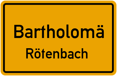Straßenverzeichnis Bartholomä Rötenbach