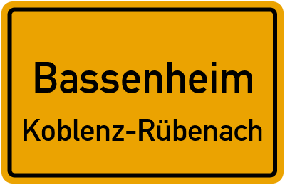 Straßenverzeichnis Bassenheim Koblenz-Rübenach