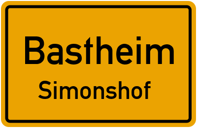 Ortsschild Bastheim Simonshof
