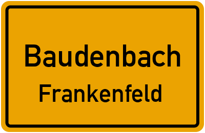 Ortsschild Baudenbach Frankenfeld