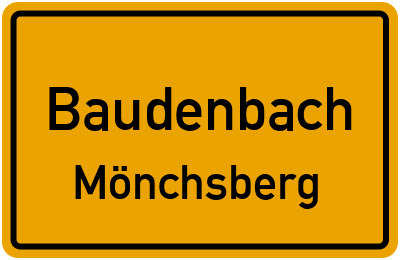 Ortsschild Baudenbach Mönchsberg