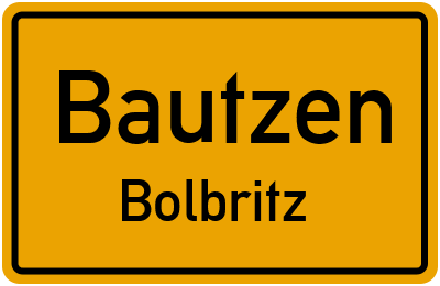 Ortsschild Bautzen Bolbritz