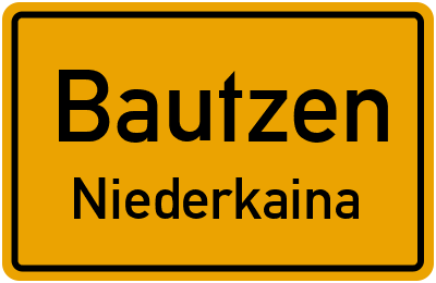 Ortsschild Bautzen Niederkaina
