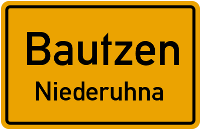 Ortsschild Bautzen Niederuhna