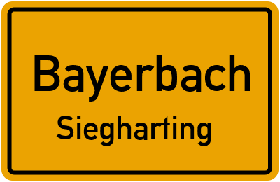 Ortsschild Bayerbach Siegharting