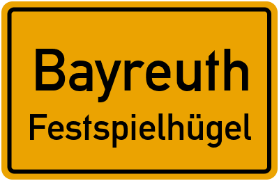 Straßenverzeichnis Bayreuth Festspielhügel