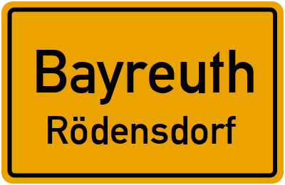 Ortsschild Bayreuth Rödensdorf
