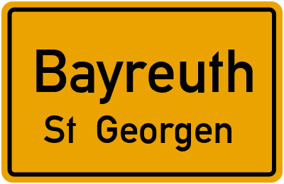 Ortsschild Bayreuth St. Georgen
