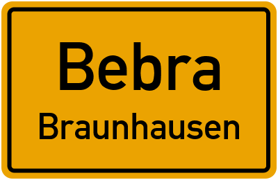 Straßenverzeichnis Bebra Braunhausen