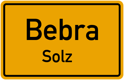 Straßenverzeichnis Bebra Solz