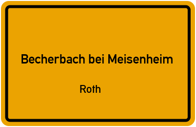 Straßenverzeichnis Becherbach bei Meisenheim Roth