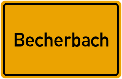 Ortsschild von Becherbach in Rheinland-Pfalz