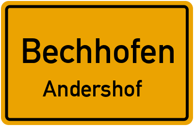 Straßenverzeichnis Bechhofen Andershof