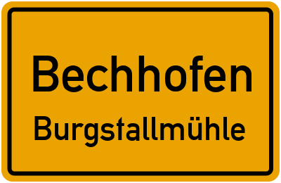 Straßenverzeichnis Bechhofen Burgstallmühle