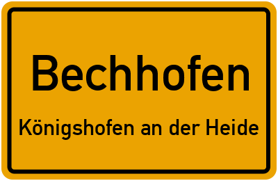 Straßenverzeichnis Bechhofen Königshofen an der Heide