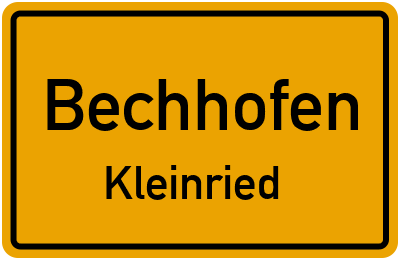 Ortsschild Bechhofen Kleinried