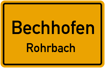 Ortsschild Bechhofen Rohrbach