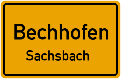 Ortsschild Bechhofen Sachsbach