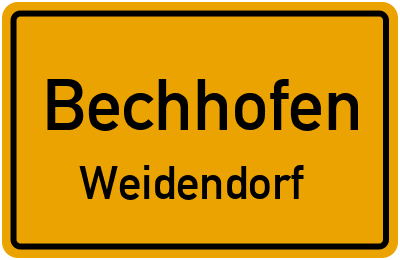 Ortsschild Bechhofen Weidendorf