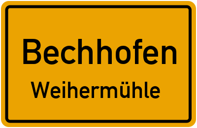 Straßenverzeichnis Bechhofen Weihermühle