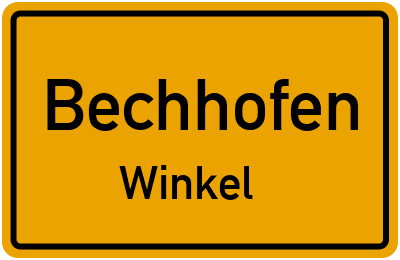 Ortsschild Bechhofen Winkel