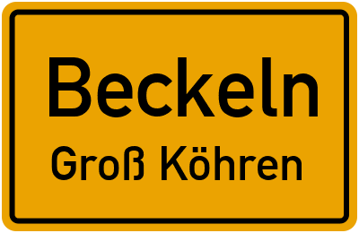 Straßenverzeichnis Beckeln Groß Köhren