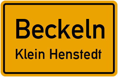 Straßenverzeichnis Beckeln Klein Henstedt