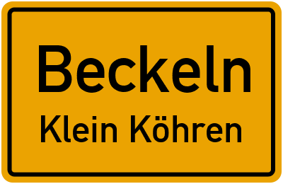 Straßenverzeichnis Beckeln Klein Köhren