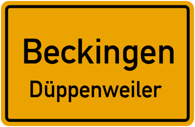 Ortsschild Beckingen Düppenweiler