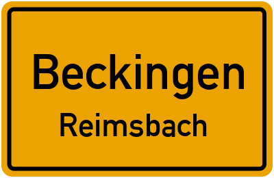Ortsschild Beckingen Reimsbach