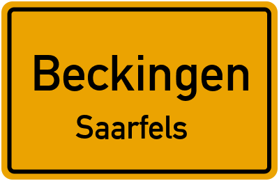 Ortsschild Beckingen Saarfels