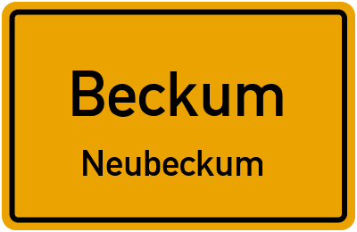 Ortsschild Beckum Neubeckum