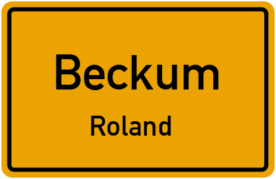 Ortsschild Beckum Roland