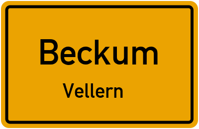Ortsschild Beckum Vellern