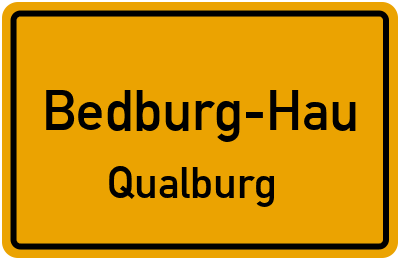 Ortsschild Bedburg-Hau Qualburg