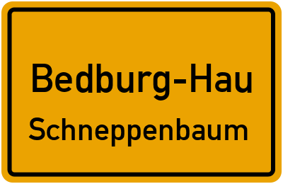 Ortsschild Bedburg-Hau Schneppenbaum
