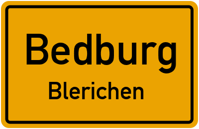 Straßenverzeichnis Bedburg Blerichen