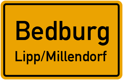Straßenverzeichnis Bedburg Lipp/Millendorf