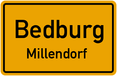 Ortsschild Bedburg Millendorf
