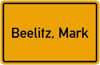 Ortsschild von Stadt Beelitz, Mark in Brandenburg