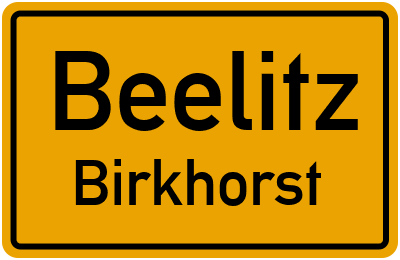 Straßenverzeichnis Beelitz Birkhorst