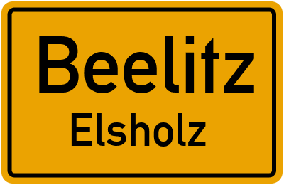 Ortsschild Beelitz Elsholz