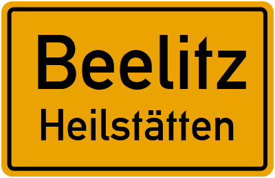 Ortsschild Beelitz Heilstätten