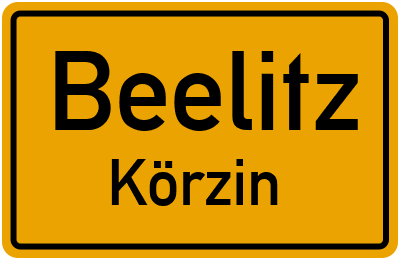Ortsschild Beelitz Körzin